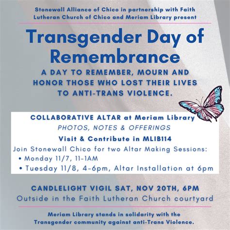Transgender Day of Remembrance Collaborative Altar | Meriam Library