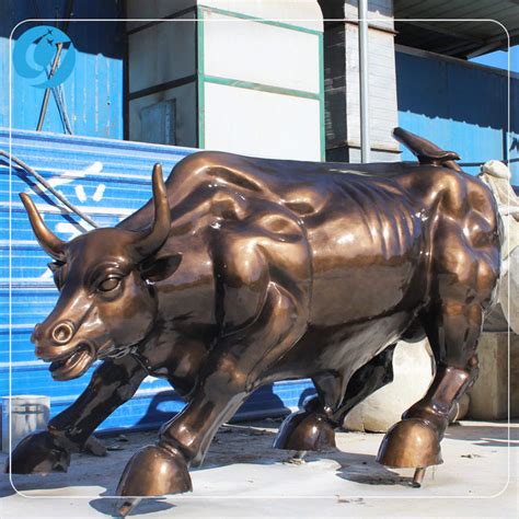 不锈钢动物华尔街牛雕塑 - 卓景雕塑公司