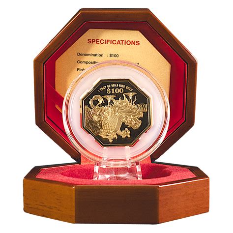 Singapore Mint Octagon Gold Lunar Series 2024 - Year of the Dragon