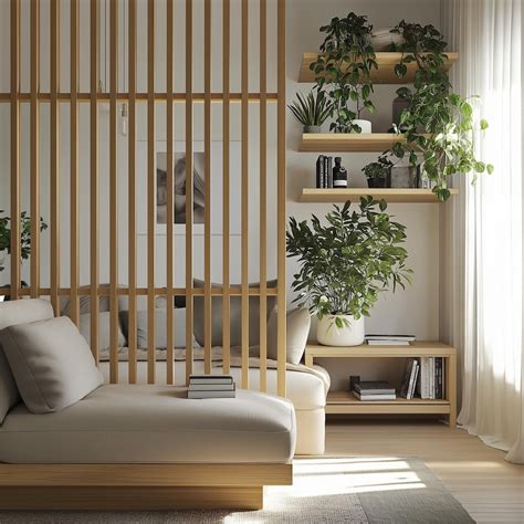 Modern Wooden Slat Room Divider | Minimalist Slatted Partition Wall ...