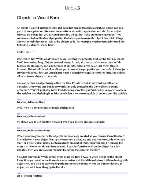 VB Unit 3 - This notes were very useful in my previous examination ...