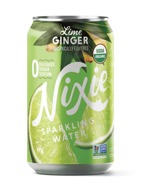 Nixie Sparkling Water Lime Ginger 12 fl oz Cans 24 Pack - Organic, Non ...