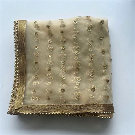 Gold Sequenced Net Dupatta – anokherang