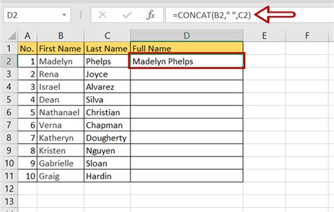 How to Join Two Columns in Excel 的图像结果