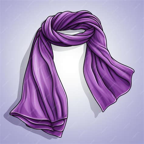 Premium Vector | Purple color scarf handdrawn vector white background iso