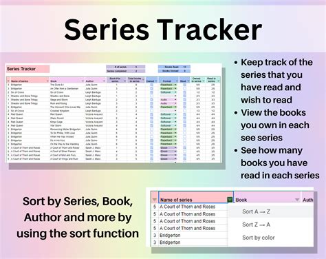 Book Tracker & Reading List Spreadsheet Google Sheets Book - Etsy UK