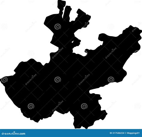 Jalisco Mexico Silhouette Map With Transparent Background Vector ...