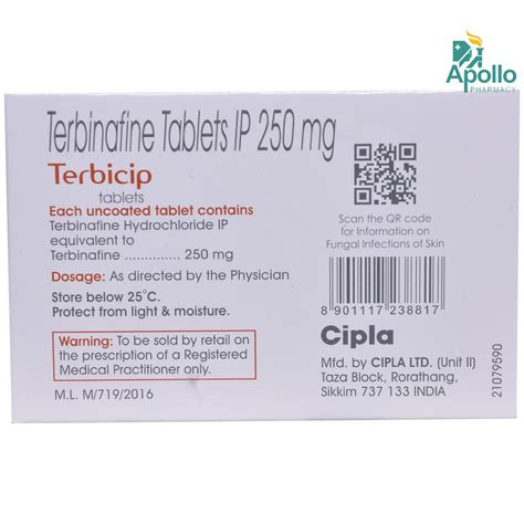 Terbicip Tablet 7's Price, Uses, Side Effects, Composition - Apollo ...