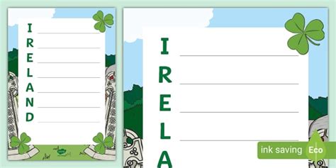 Ireland Acrostic Poem (teacher made) - Twinkl