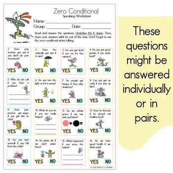 Image result for Zero First Second/Third Conditional Speaking Worksheet