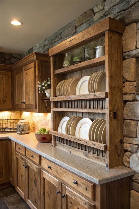 16+ Creative Wall-Mounted Plate Rack Ideas in 2025 | Rustic kitchen ...