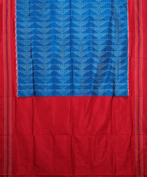 Prussian blue color handloom rajkot silk saree – TGSCO Handlooms