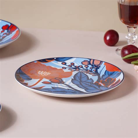 Poppy Printed Ceramic Snack Plate 8 Inch Online - Premium Snack Plate ...