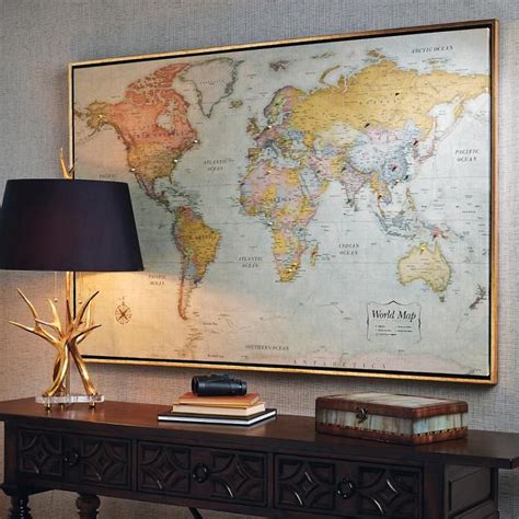 Large Framed World Map 的图像结果