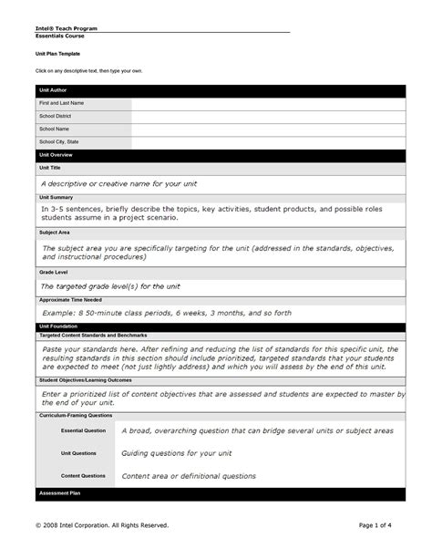 39 Best Unit Plan Templates [Word, PDF] ᐅ TemplateLab