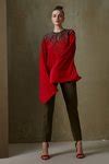 Buy Namrata Joshipura Red Jersey Triad Batwing Sleeve Cape Top Online ...