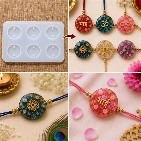 Classic Round Rakhi Silicone Mold | 6 Cavity | ARM547 – MATIN IMPEX