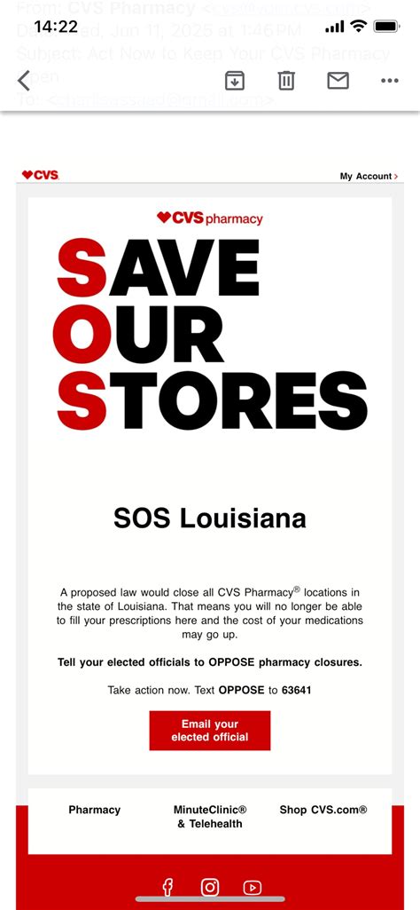 CVS sends urgent text message to Louisiana customers ahead of crucial ...