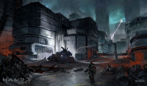 Halo 3: ODST Concept Art | Explore New Mombassa | Halo odst city, Halo ...