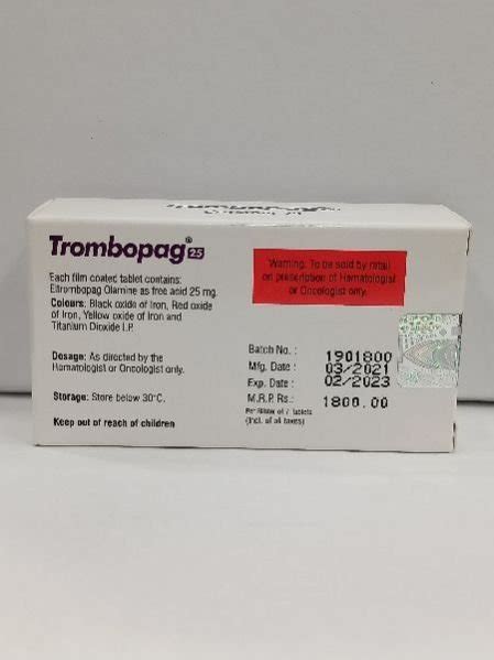 Eltrombopag Olamine Tablets 25 Mg (TROMBOPAG) Exporters and Suppliers ...
