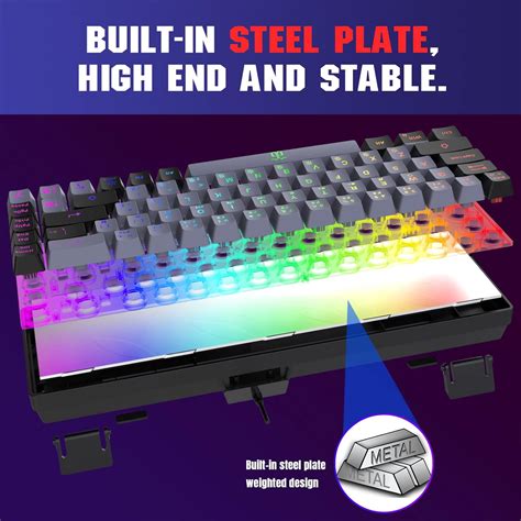 Buy Snpurdiri 60% Membrane Gaming Keyboard, RGB Compact Mini 68 Keys ...