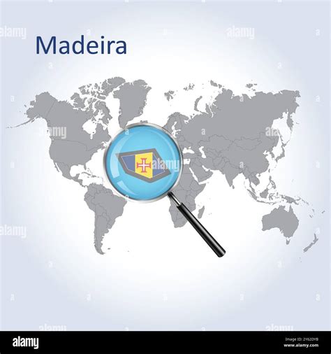 Madeira Magnified Map and Flag, Madeira Enlargement Maps, Vector Art ...