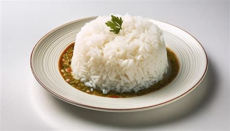 Plates of steamed white rice simple and elegant presentations | Premium ...