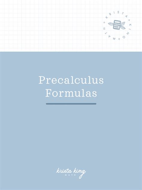 Image result for Pre Calculus N Formulas