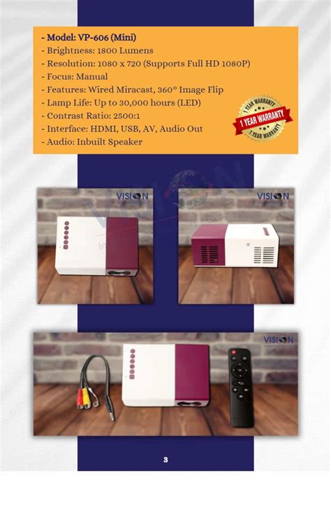 Vision Mini Projector - Vision VP-606 Mini LED Projector Trader ...