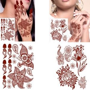 Ordershock Rose Flower Mehndi Henna Tattoo Design Waterproof Women ...