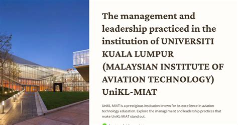 The management and leadership practiced in the institution of ...