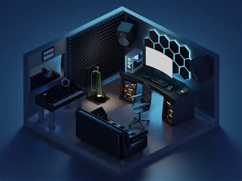 music studio 3d model