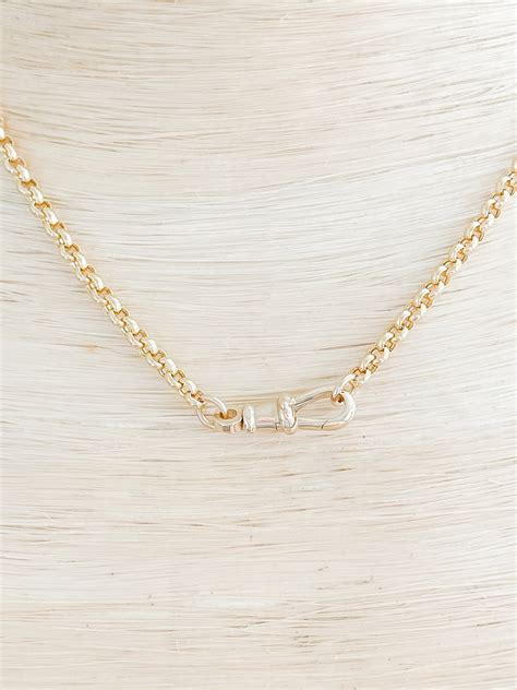 14k Gold Rolo Chain Necklace With Swivel Clasp | Small Alexa With Swivel - Etsy
