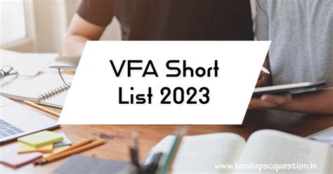 Kerala PSC VFA (VILLAGE FIELD ASSISTANT) Exam Result 2023