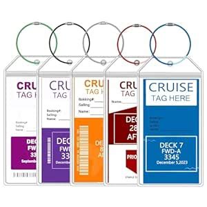 KINGSUM 5 Pack Cruise Luggage Tags Holder for Carnival, MSC, Princess ...