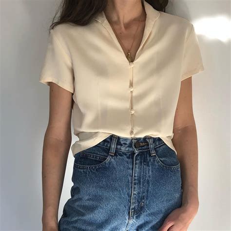 Ladies Cream Silk Blouses at Helen Shields blog