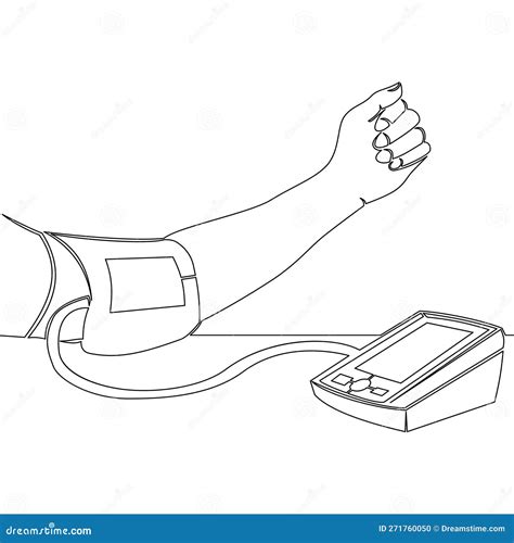 Continuous Line Drawing Human Hand Using Tonometer To Measure Check ...