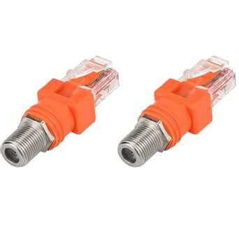 Coaxial to Ethernet Adapter, 2 Pack Coax RF F Female to RJ45 Male ...