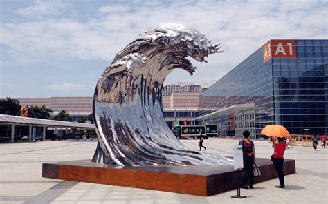 公园不锈钢抽象贝壳喷泉雕塑 - 卓景雕塑公司