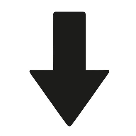 Черная стрелка вниз на белом фоне с копией пространства | Премиум вектор