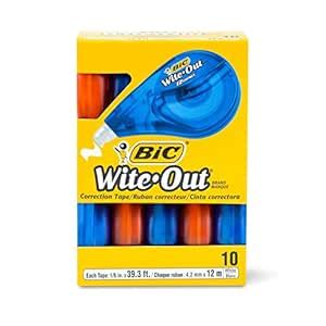 BIC Wite-Out Correction Tape, 10-Count : Amazon.in: Home & Kitchen