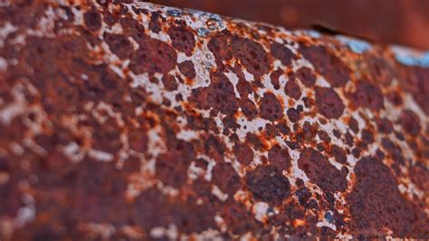 Rusty painted metal surface. Macro view of corrosion in iron metal ...