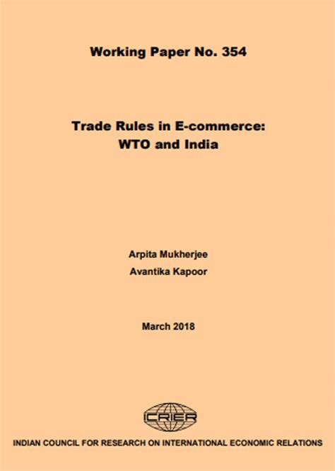 Trade Rules in E-commerce: WTO and India - ICRIER