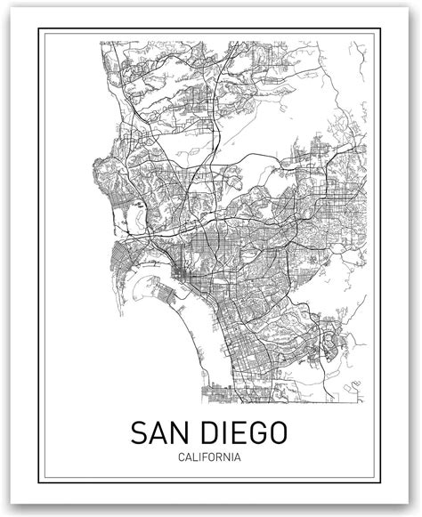 San Diego Map Poster San Diego Map Print City Map | Desertcart INDIA
