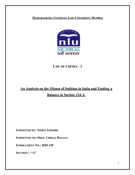IPC Assignment - uiwhidhxybwb - M AHARASHTRA NATIONAL LAW UNIVERSITY ...
