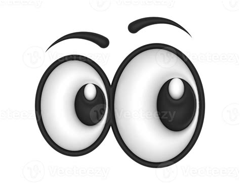 3d Cute Cartoon Eyes Looking Right on a transparent background 35753800 PNG