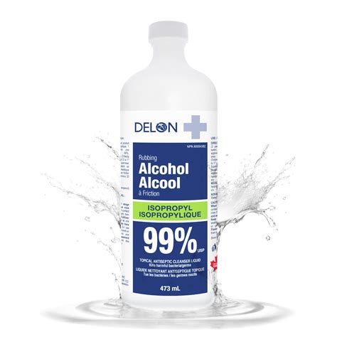 DELON Isopropyl Alcohol 99 percent- 1 Bottle (473ml) Rubbing alcohol ...