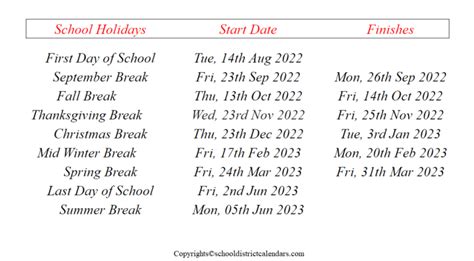 Granite School District Calendar Holidays | School District Calendars
