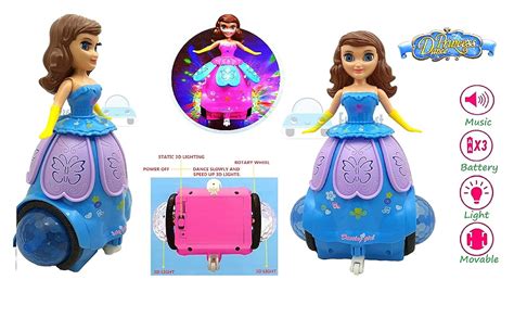 Buy FunBlast Princess Dancing Doll for Girls with 3D Lights & Sound Toy ...