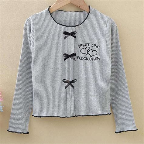 Shop Online Girls Gray Text Print Full-Sleeve Blouse at ₹784